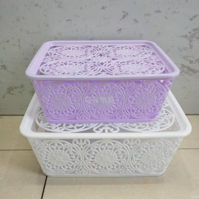 Engrave empty goods basket table receiving basket household goods receiving box cover 937-1005
