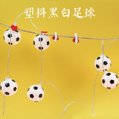 Led World Cup black and white football pendant lamp string festival decorative lamp children's room