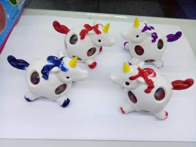 White unicorn painted beads vented balls