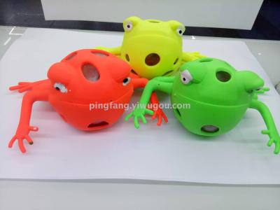 Long-footed frog beads release balls