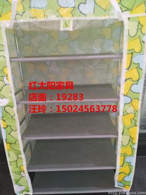 Non-woven cloth shoe rack shoe cabinet 4-8 layer iron frame iron pipe storage cabinet