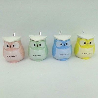 Surugong ceramics factory direct selling creative new hot style owl shape ceramic coffee cup mark cup teacup