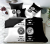 Simple personality modern wind black and white active printing four-piece bedding set 