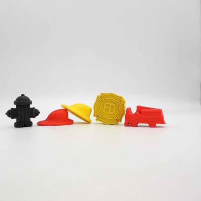 5 Pack Firefighting Series 3D  erasers set