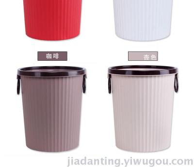 Plastic trash can with pressure ring handle household fashionable creative living room kitchen to receive garbage pail
