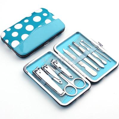 Carbon steel nail clipper set 9PCS hairdressing nail clippers clipped eyebrows clipped pedicure to remove dead skin