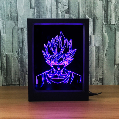 2018 e-commerce new 7dragon ball 3d lamp photo frame 7color remote touch creative product led light night light 080