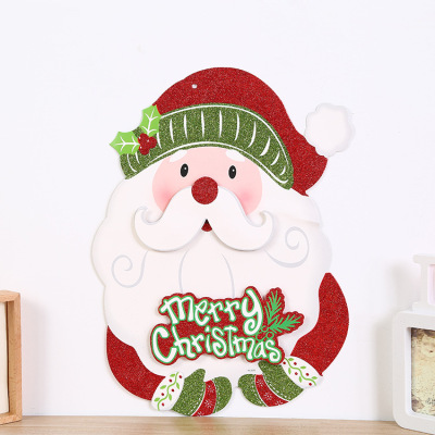 Manufacturer sells Christmas decoration Santa Claus snowman sticker paper Santa snowman decoration