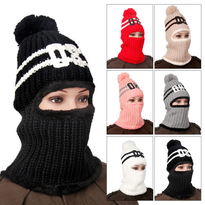 Han edition hat winter earmuffs and velvet hat with thick knitted cap ms thermal cycling cap sets windproof cap