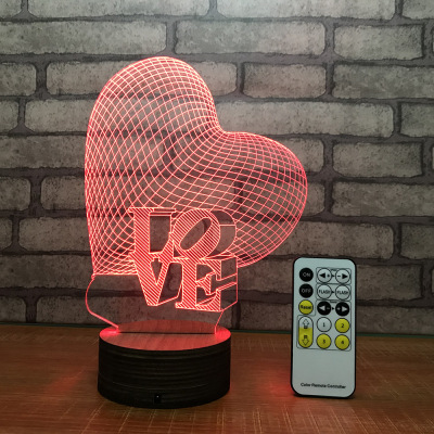 Creative gift night light customized love valentine's day gift light remote control bedside lamp 077