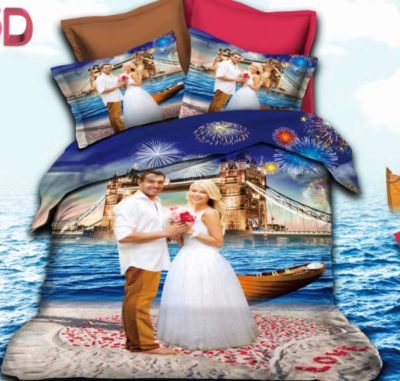 3D bedclothes foreign trade four - piece set of three-dimensional characters active printing and dyeing