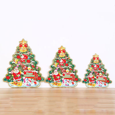 Christmas decorations Christmas three - dimensional paper Christmas tree stickers Windows which shopping mall scene stickers wholesale