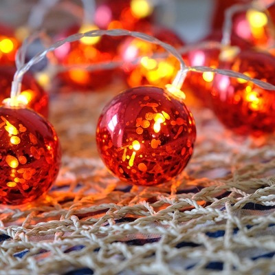 Sell big red LED battery lamp string holiday ball outdoor DIY