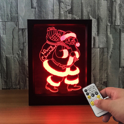 2018 new Santa Claus 3D photo frame lamp night light colorful touch remote control creative product led lamp