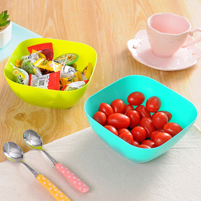 Thickened plastic square fruit bowl salad bowl melon seeds fruit plate small snack candy plate dry fruit bowl