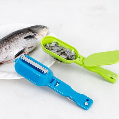 Stainless steel fish scale planer with cover to scrape fish scales kitchen descaler tool to kill fish tool