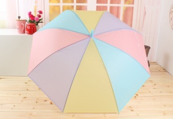 South Korea creative rainbow umbrella long handle automatic transparent umbrella mill sand manufacturers direct selling
