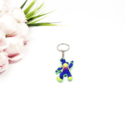 PVC flexible plastic cartoon character key ring glue drop key pendant customized
