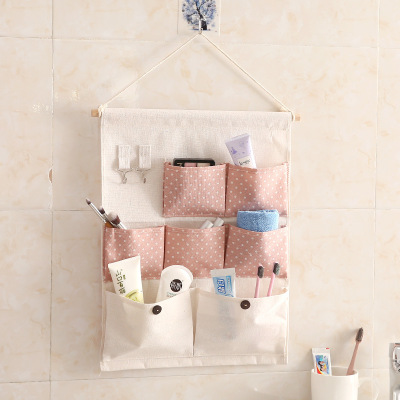 Multi - layer finish wall hanging cotton and linen fabric hanging door after receiving hanging bag 