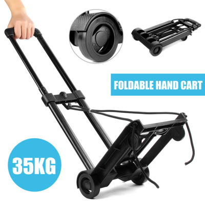 35KG Adjustable Hand Luguagge Trolley Cart With Wheel Folding Handcart Metal Warehouse Sack Height Home Shopping 