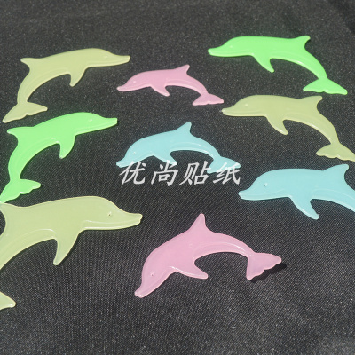 Dolphin 3D Luminous Stickers Fluorescent Dolphin Wall Stickers Living Room Bedroom Children's Room Wall Stickers Roof Decoration