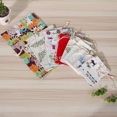 New 2018 leaf printed cotton bag creative daily gift sachet bag