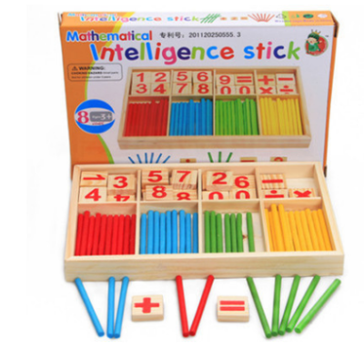 Children's puzzle block wooden digital blocks game rod