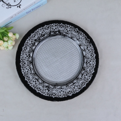 Color glass engraving Western-style food master European wedding Hotel table decoration dish
