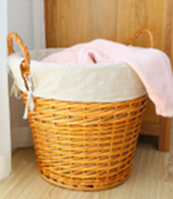 M1712-03 Wicker round Linen Basket with Handle