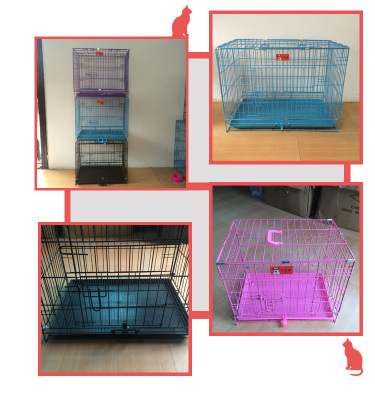 Factory direct folding iron wire thickopens Angle steel dog cage puppy small and medium sized adult dog teddy bear dog cat cage