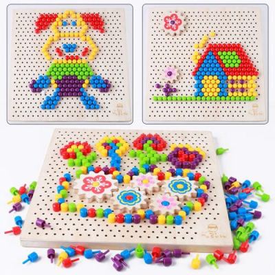 Supply a variety of pixel puzzle, multicolored mushroom nail puzzle