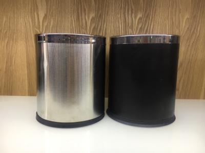 Double trash bin stainless steel color black classic style trash can bedroom sitting room is applicable