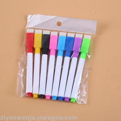 PVC Bag 8 Color Ribbon Magnetic Whiteboard Marking Pen