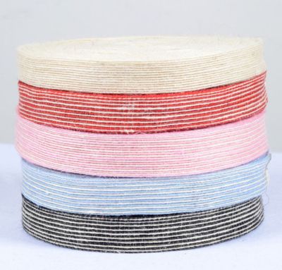 Factory Direct Sales Colorful Fish Silk Linen plus White Hemp Ribbon DIY Hemp Rope Textile Accessories
