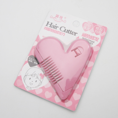 Double - sided hair comb trimming knife trim bangs pink love cutting comb the self - service repair hair thinning comb
