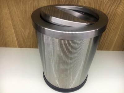 Conical rocker cover stainless steel trash can for office bedroom living room