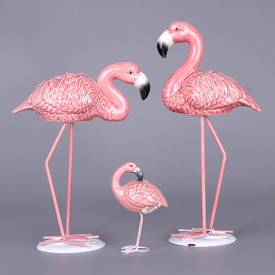 Europe type originality gift flamingo pottery and porcelain places a lovely animal study bedroom sitting room decoration