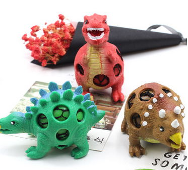 Hot vent dinosaur grape ball TPR decompression children's toys explode bead dinosaur extrusion vent ball wholesale