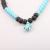 Natural stone beads long necklace small turtle pendant