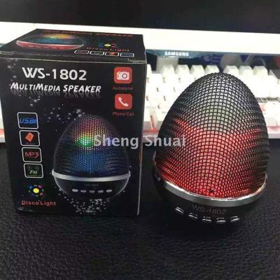 Ws-1802 bluetooth speaker box egg round color lamp audio bass gift wireless custom speakers speaker box
