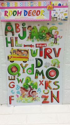Children's rooms  kindergartens 3D cartoon english letters and numbers hand-made wall stickers