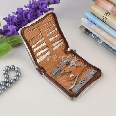 Stainless steel nail clipper suit manicure beauty eyebrow clipping nail file factory production