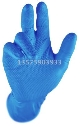 Blue thickened two-sided fish-scale satin gloves