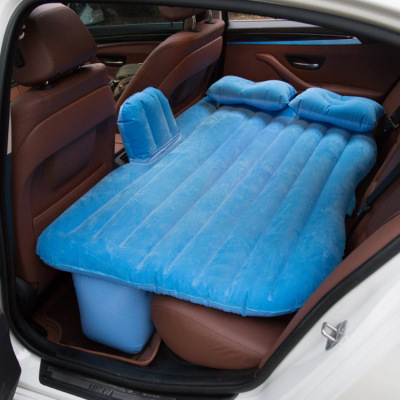 Car Vehicular Inflatable Bed Outdoor Travel PVC Flocking Mattress Car Supplies Airbed