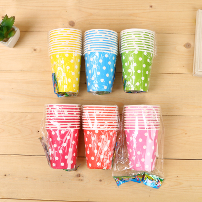 Disposable Birthday Cake Party Small Paper Cup Hot Drink Fruit Juice Yogurt Tea Cup