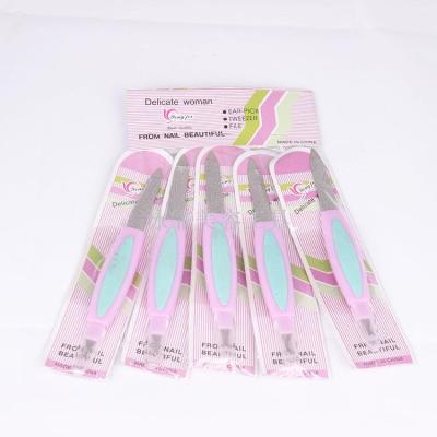 Dual purpose nail file with double head to remove dead skin fork push nail manicure tool