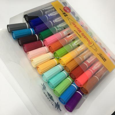 Color oil marker pen with two - headed marker pen 24 color large-size marking pen art DIY pen