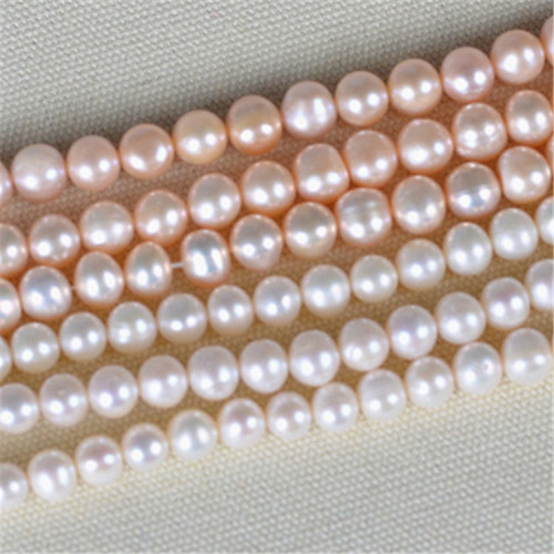 Farm Wholesale White Fresh Water 6.5-7.5mm near Round Natural Pearl Necklace Clothing Jewelry Material