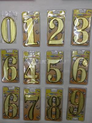 Alphanumeric Arabic numerals gold and silver numerals self-adhesive characters