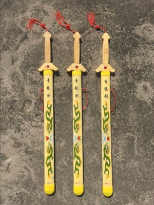 Folk handicrafts wholesale bamboo qinglong sword morning exercise props fitness sword bamboo qinglong sword